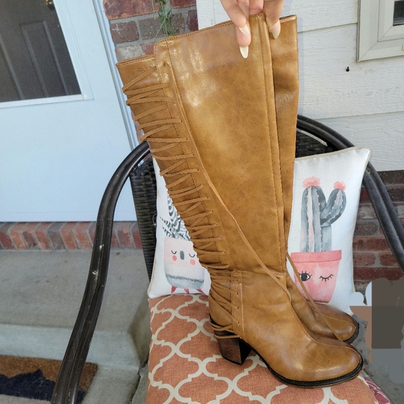 SEXY!! Tall, Lace up boots, over the knee - Picture 1 of 16